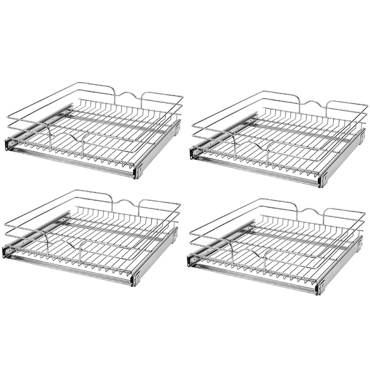 Rev-A-Shelf 21" Wide 22" Deep Base Kitchen Cabinet Pull Out Wire Basket (4 Pack)