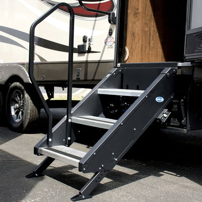 MORryde Step Above 3 Step Portable RV Camper Stair Hand Safety Rail (Open Box)