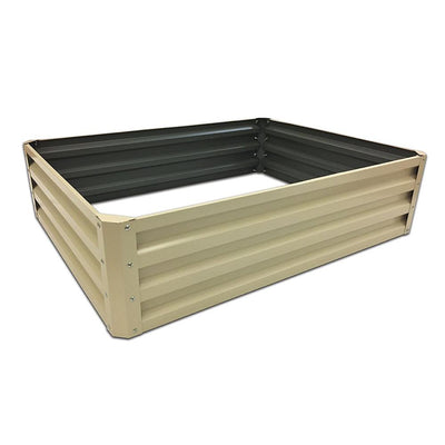 Stratco 4x3x1 Ft Galvanized Steel Rectangle Metal Raised Garden Bed (Open Box)