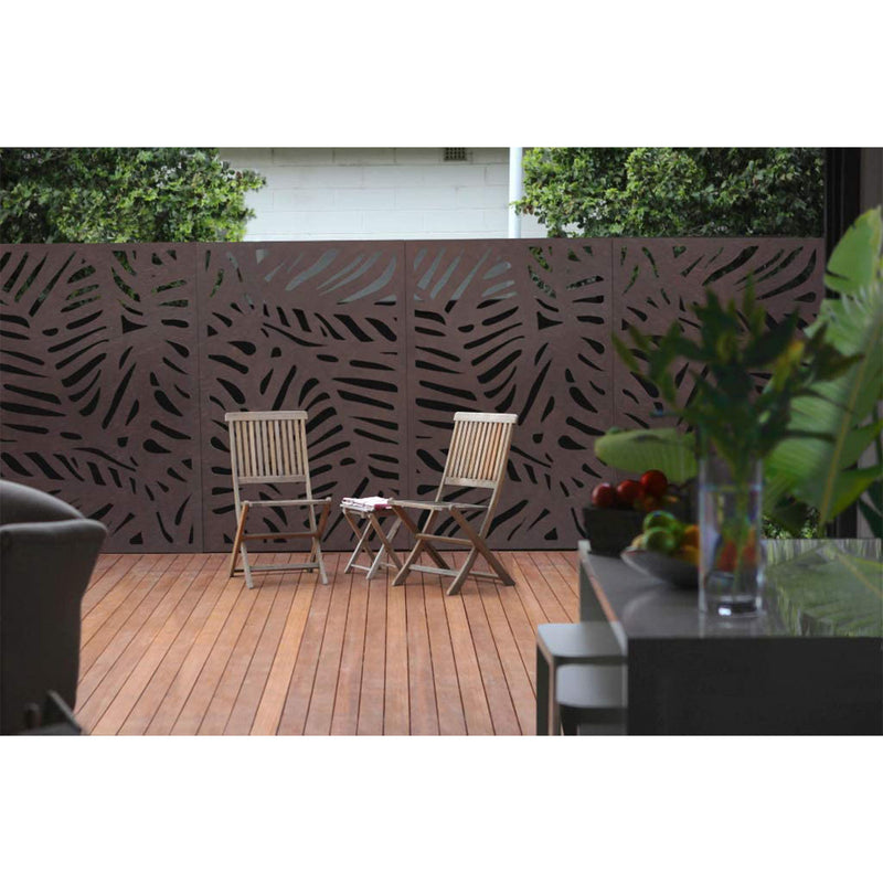 Stratco 4 x 2 Foot Metal Privacy Screen Panel Fencing, Forest Pattern (Used)