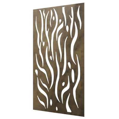 Stratco Decorative 6x3 Foot Steel Screen Wall Art Panel, Kelp Design (Open Box)