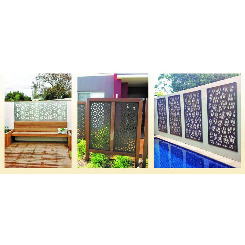 Stratco 4x2 Foot Decorative Metal Privacy Screen Panel Fencing, Jungle (Damaged)