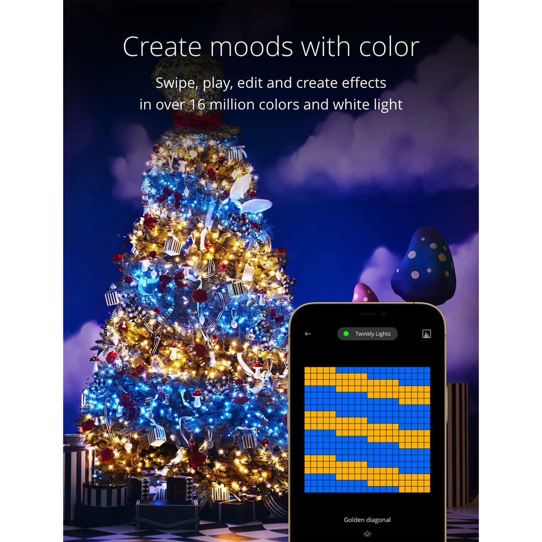 Twinkly Strings App-Controlled Smart LED Christmas Lights 400 RGB+White 105 Ft