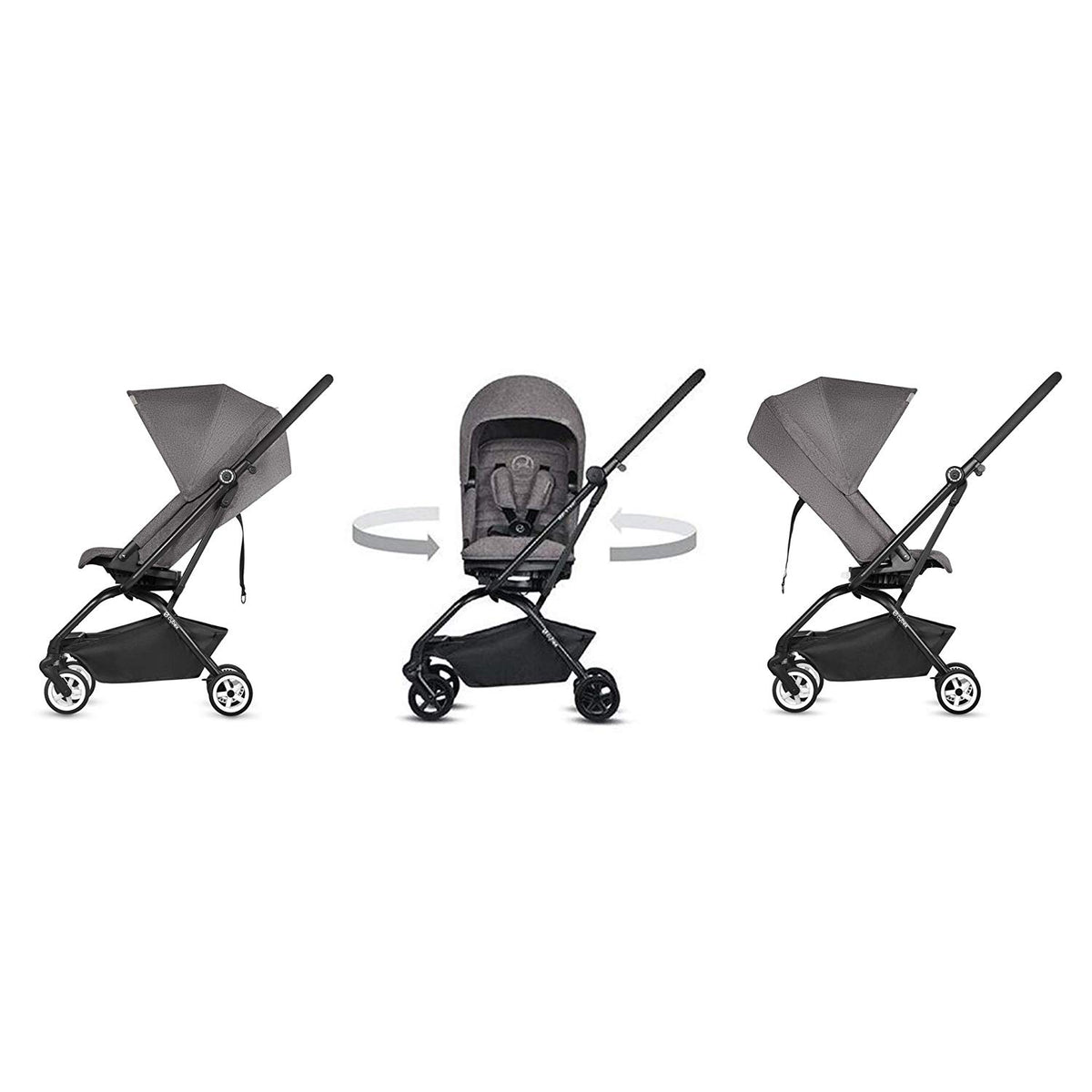 Cybex Eezy S Twist Travel System Stroller w/ Sun Canopy, Black (Open Box)