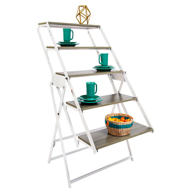 Origami 2 in 1 Wooden Display Storage Shelf To Table Desk Unit (Used)