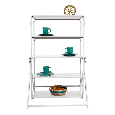 Origami 2 in 1 Wooden Display Storage Shelf To Table Desk Unit (Open Box)