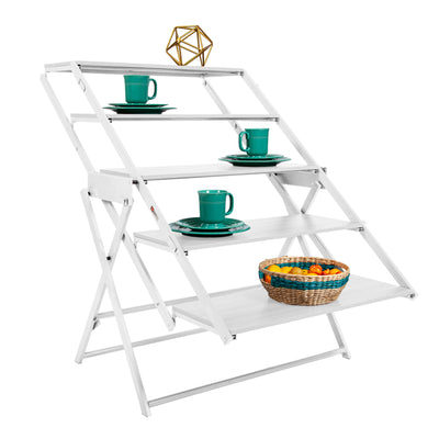Origami 2 in 1 Wooden Display Storage Shelf To Table Desk Unit (Open Box)