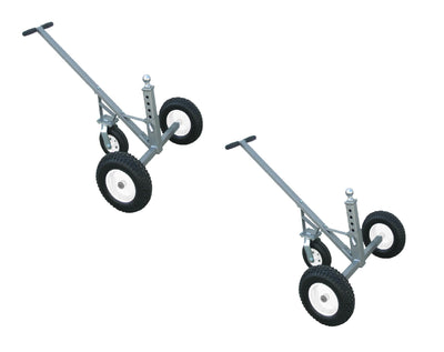 Tow Tuff Adjustable Solid Steel 800 lb Capacity Trailer Dolly w/ Caster (2 Pack) - VMInnovations