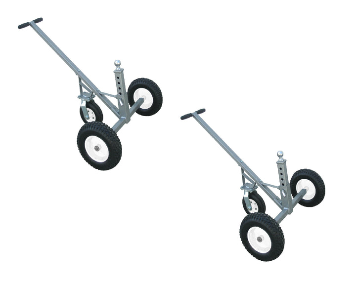 Tow Tuff Adjustable Solid Steel 800 lb Capacity Trailer Dolly w/ Caster (2 Pack)