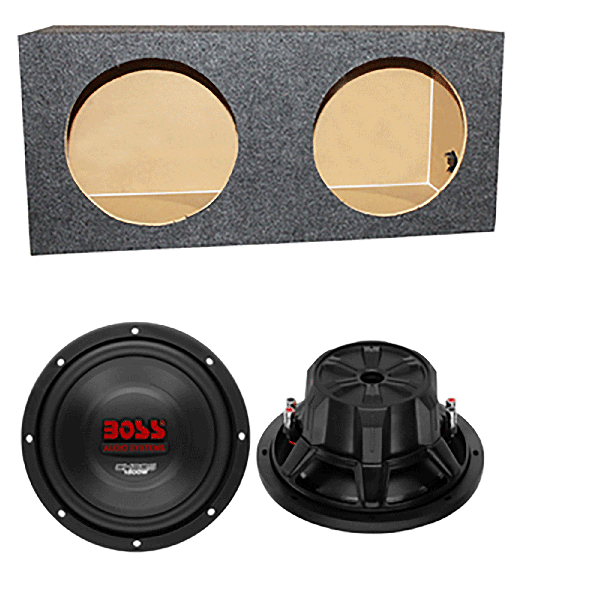 Boss CH10DV 3000W Car Subwoofers Subs Woofers (2 Pack) +Sealed Box Enclosure