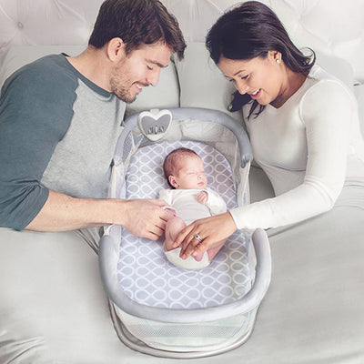 Summer Infant SwaddleMe Deluxe By Your Side Sleeper w/ Sound, Gray (Open Box)