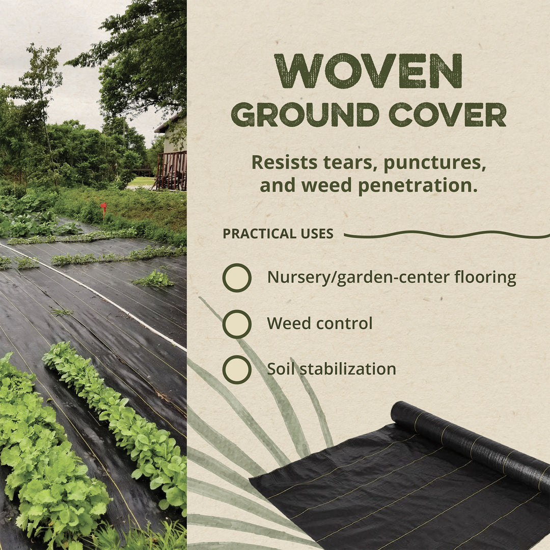 DeWitt Sunbelt 4'x300' Woven Weed Barrier Landscape Fabric Ground Cover (8 Pack)