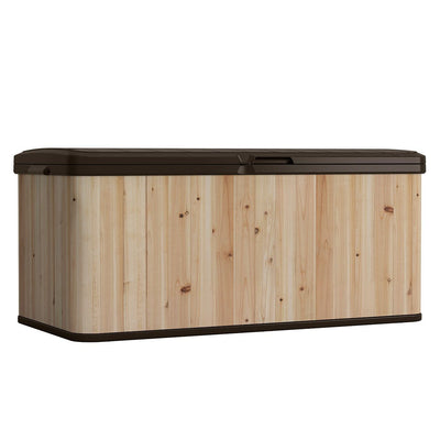 Suncast 120 Gallon Extra Large Hybrid Deck Box w/ Resin Floor and Lid (Open Box)