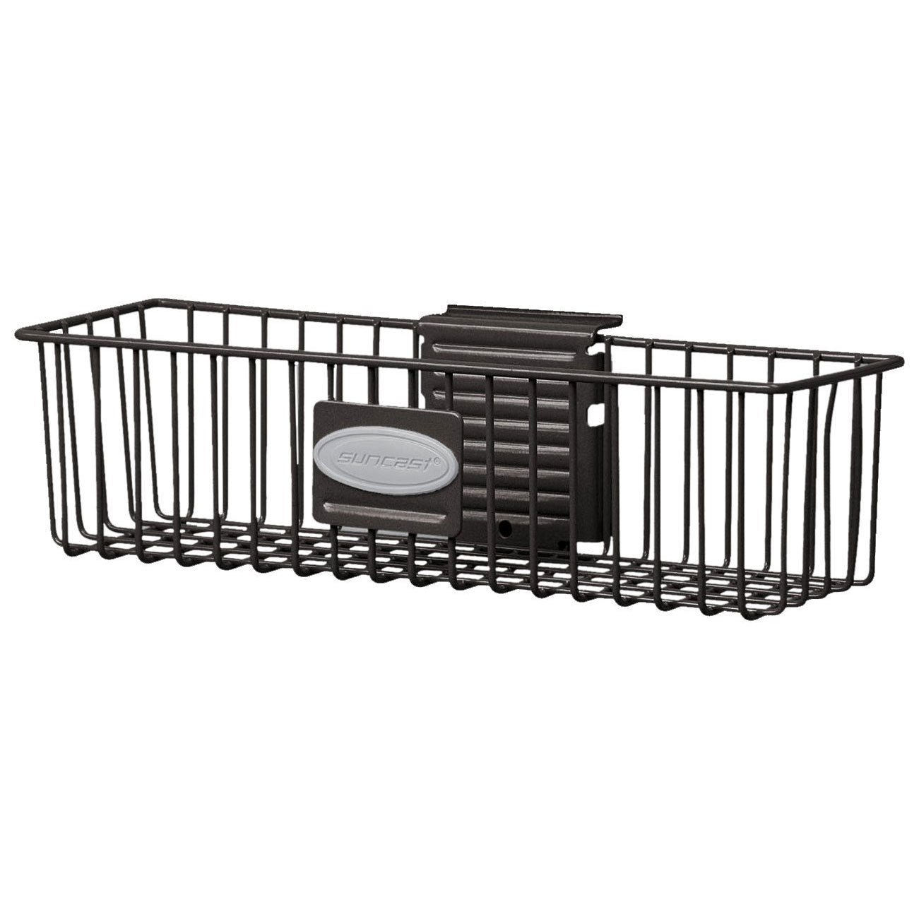Suncast Storage Trends 3" x 12" Mounted Metal Wire Shelf Basket Black (Open Box)