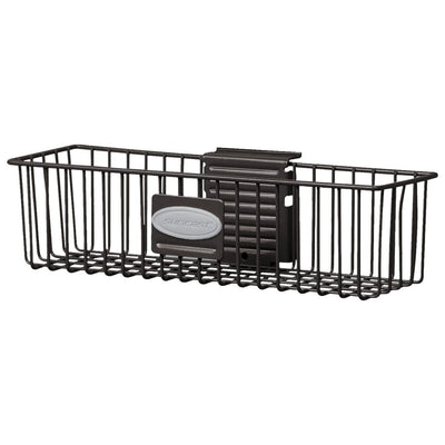 Suncast Storage Trends 3" x 12" Mounted Metal Wire Shelf Basket Black (Open Box)