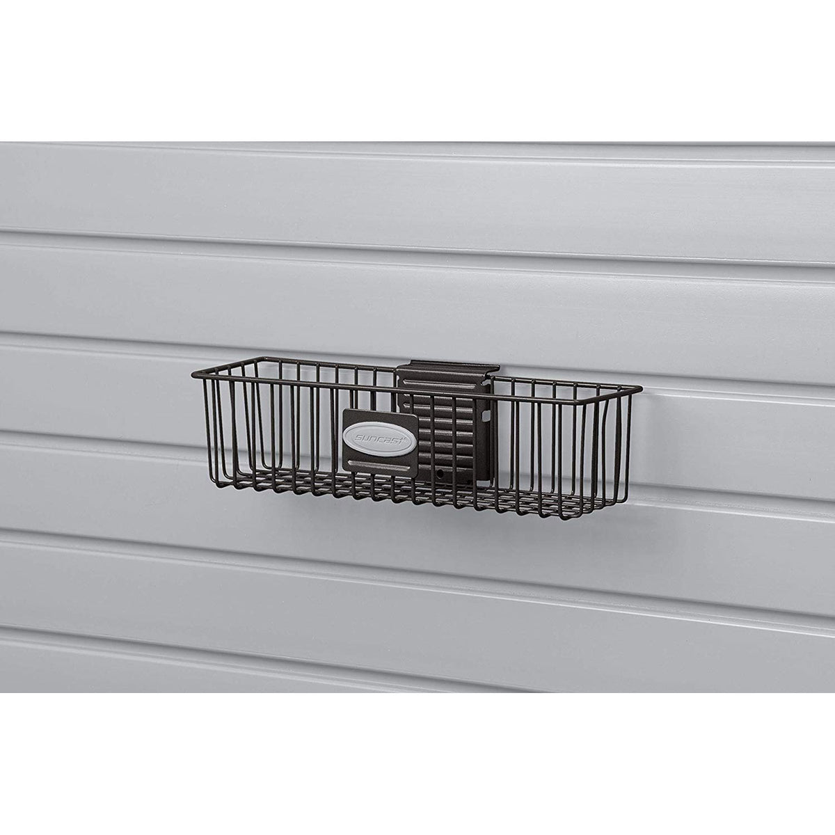 Suncast Storage Trends 3" x 12" Mounted Metal Wire Shelf Basket Black (Open Box)