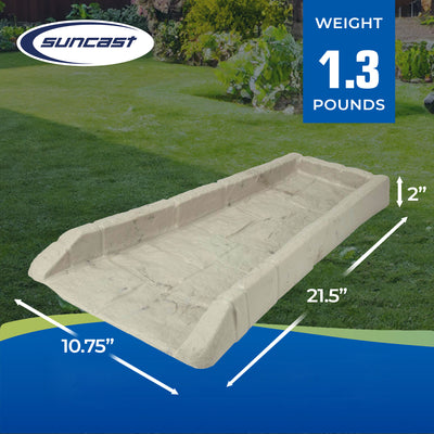 Suncast Decorative Rain Gutter Downspout Garden Splash Block, Light Taupe (Used)