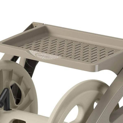 Suncast Handler 200 Foot Resin Mounted Outdoor Garden Hose Reel, Taupe(Open Box)