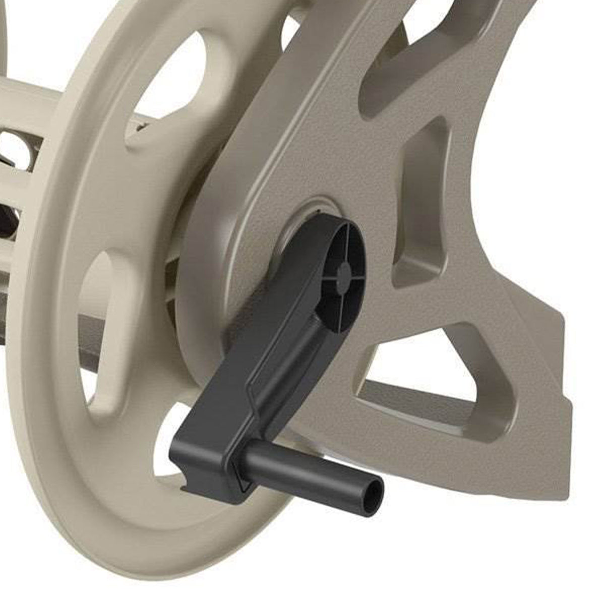 Suncast Handler 200 Foot Resin Mounted Outdoor Garden Hose Reel, Taupe(Open Box)