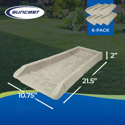Suncast Decorative Rain Gutter Downspout Splash Block, Light Taupe (6 Pack) - VMInnovations