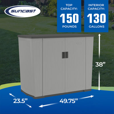 Suncast Backyard Oasis 130 Gallon Outdoor Storage Shed Basic Unit, Dove Gray - VMInnovations