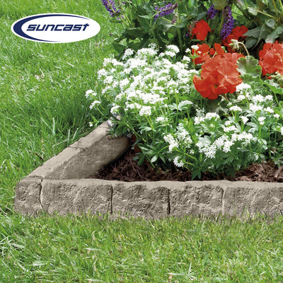 Suncast 10 Piece Landscape Design Border Decorative Rock Stone Edging (4 Pack) - VMInnovations