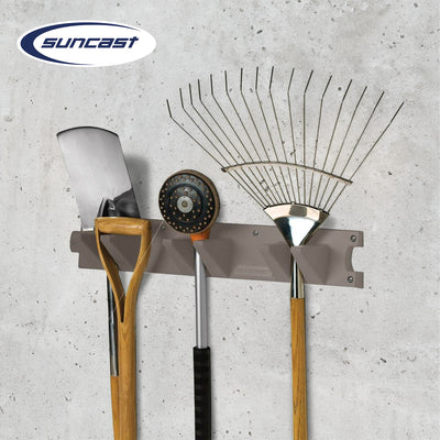 Suncast 2 Foot Wall Mount Long Handled Garden Tool Hanger Organizer (2 pack) - VMInnovations
