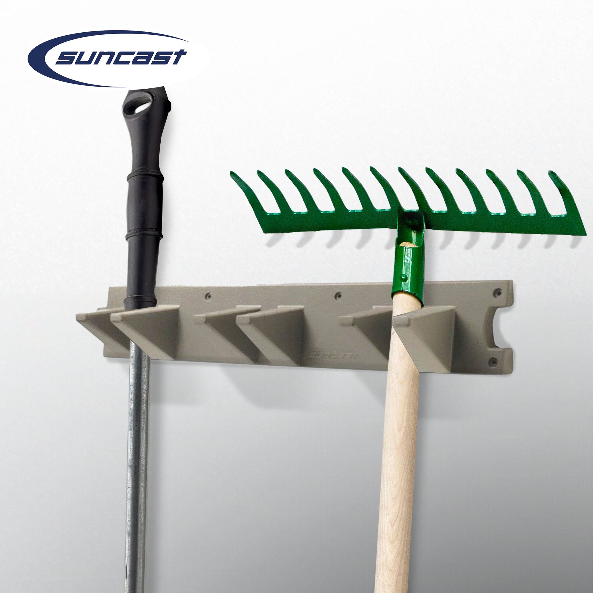 Suncast 2 Foot Wall Mount Long Handled Garden Tool Hanger Organizer (2 pack) - VMInnovations