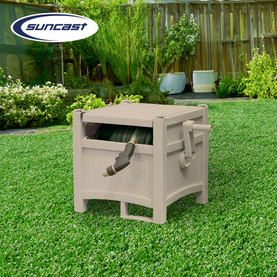 Suncast Hideaway 100 Ft Capacity Garden Hose Reel, Taupe (For Parts)