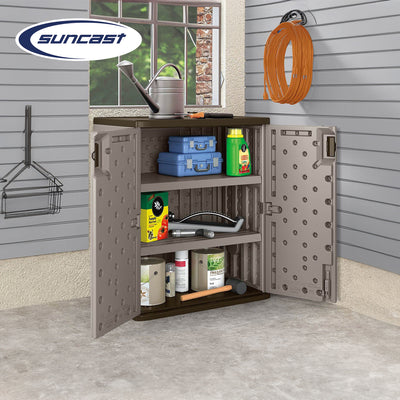 Suncast BMC3600 9 Cu Ft Heavy Duty Resin Garage Base Storage Cabinet, Platinum