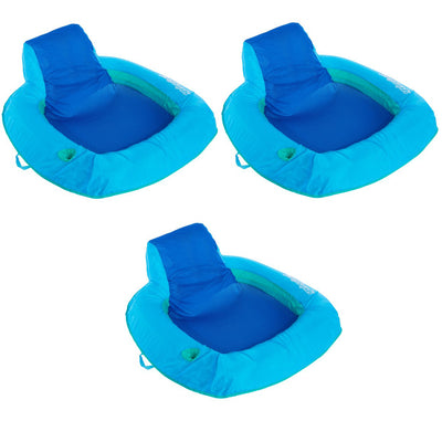 SwimWays Spring Float SunSeat Water Summertime Relaxation Lounger, Blue (3 Pack)