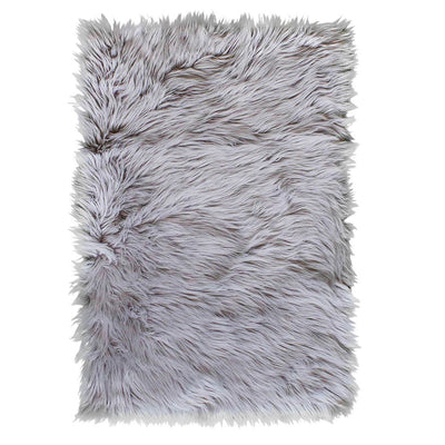 Super Area Rugs Plush 7 x 5 Ft X Large Sheepskin Shag Faux Fur Rug, Gray (Used) - VMInnovations