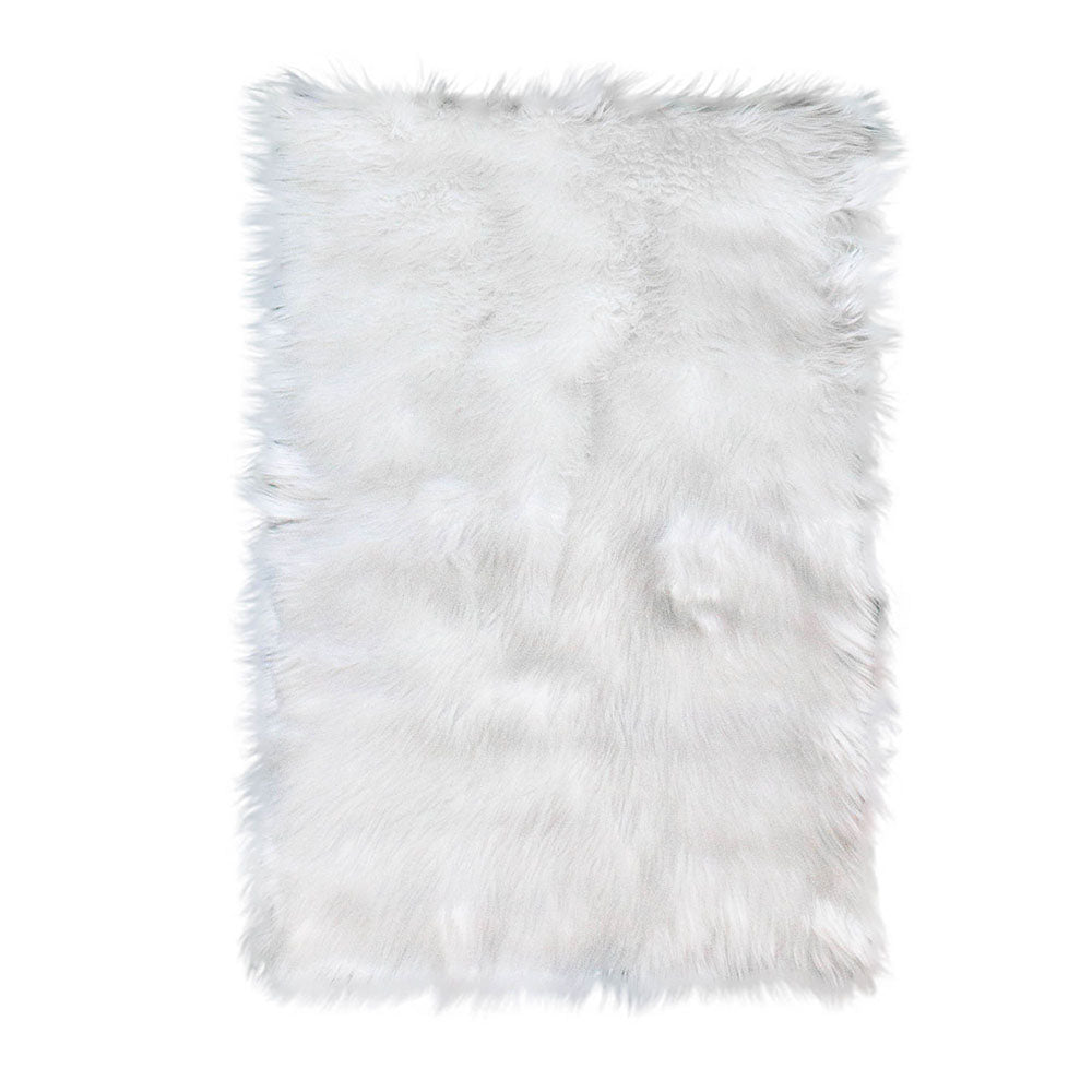 Super Area Rugs Plush Soft 7 x 5 Foot XL Sheepskin Shag Faux Fur Rug, White