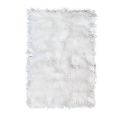 Super Area Rugs Plush Soft 7 x 5 Foot XL Sheepskin Shag Faux Fur Rug, White