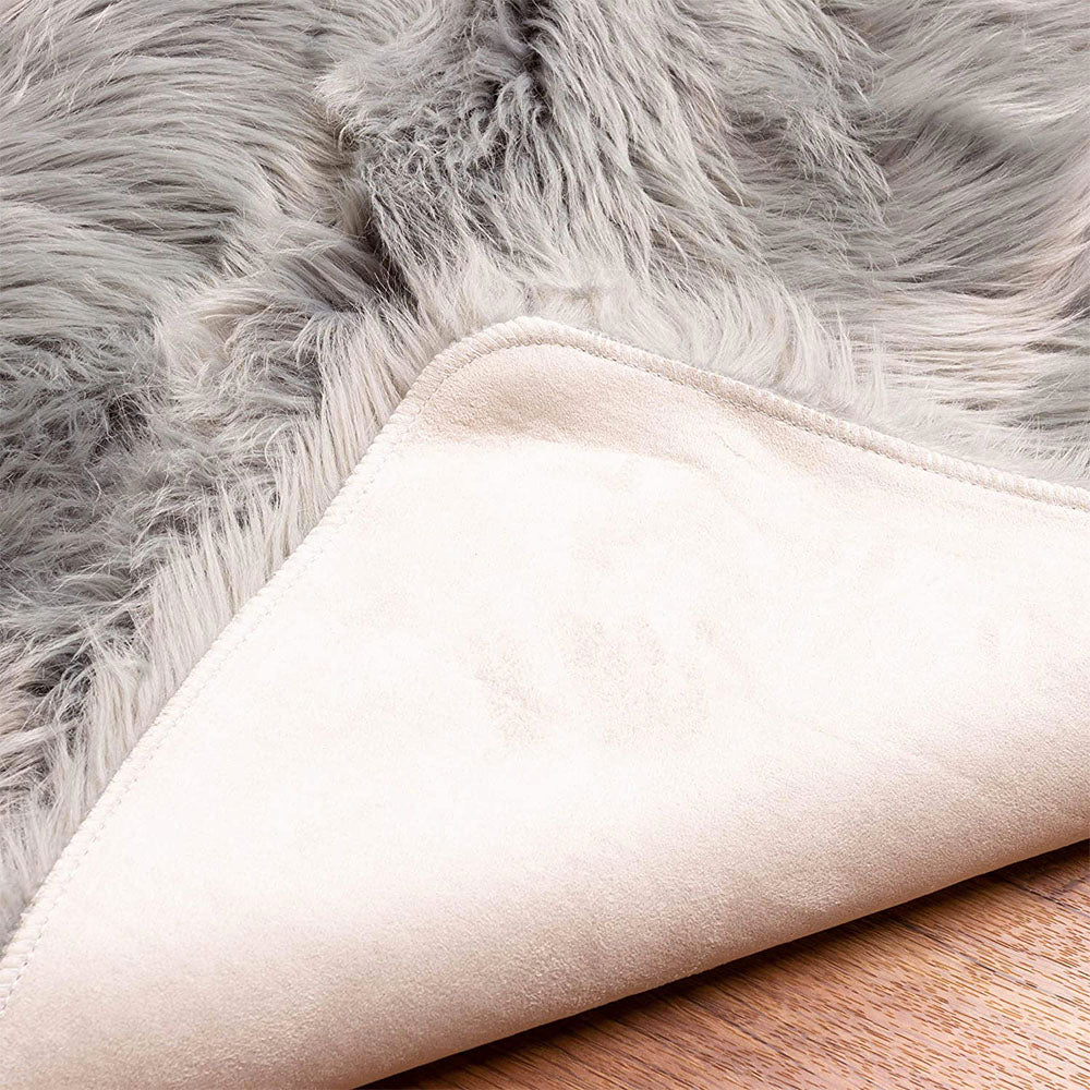 Super Area Rugs Plush 7 x 5 Ft X Large Sheepskin Shag Faux Fur Rug, Gray (Used) - VMInnovations