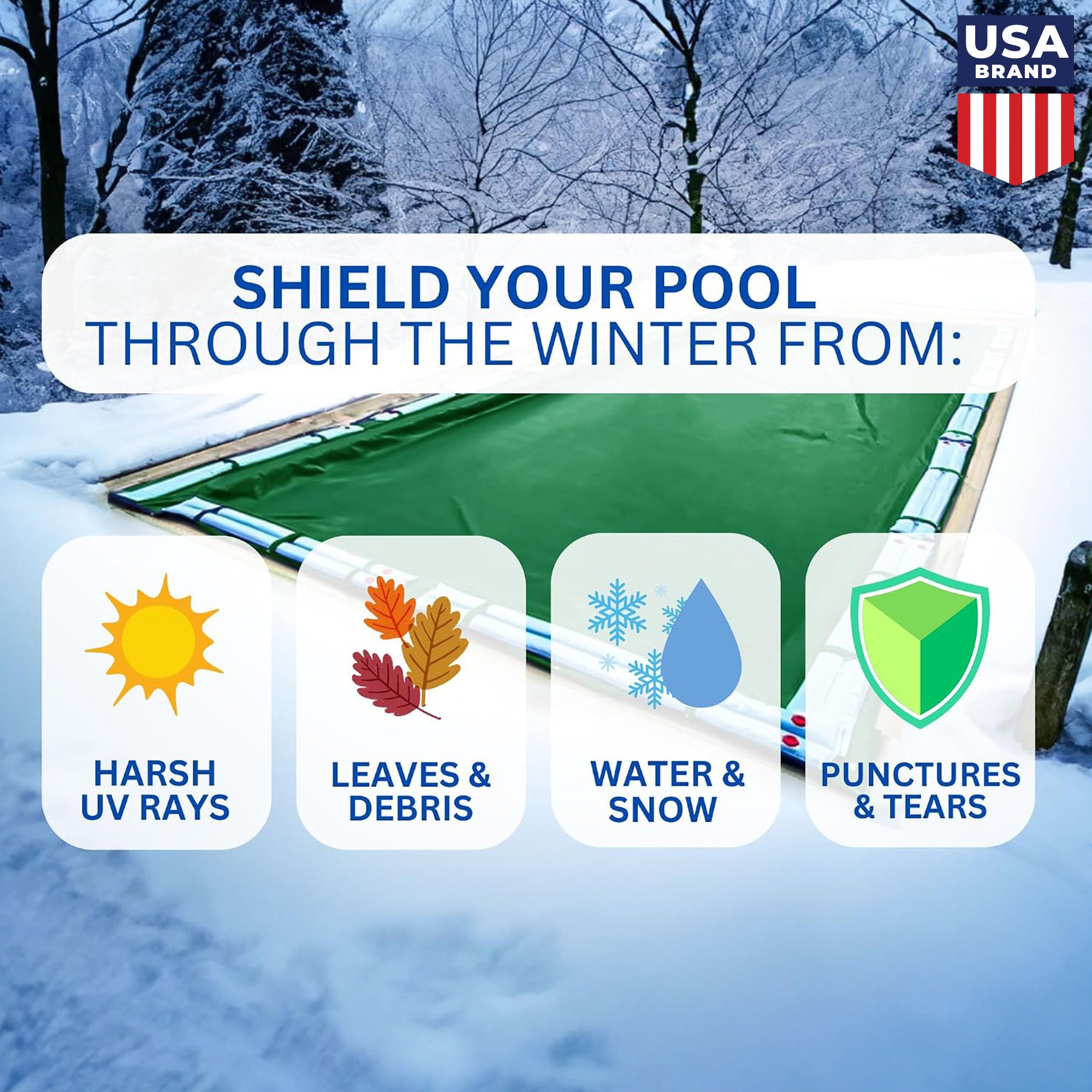 Swimline Hydrotools Supreme Guard Winter Pool Cover for 12x20 Ft (Open Box) - VMInnovations