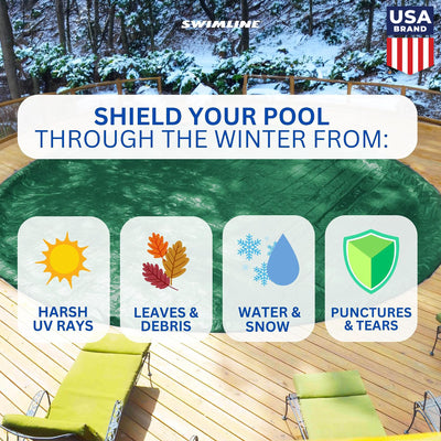 Swimline Hydrotools Supreme Guard Winter Cover for 16x28 Ft Above Ground Pools