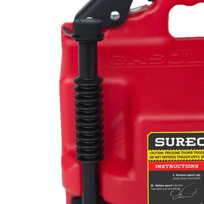 SureCan Easy Pour Nozzle 2 Plus Gallon Flow Control Gas Can, Red (Open Box)