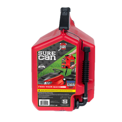 SureCan Rotating Nozzle 5 Gallon Flow Control Gas Container Can, Red (Open Box)