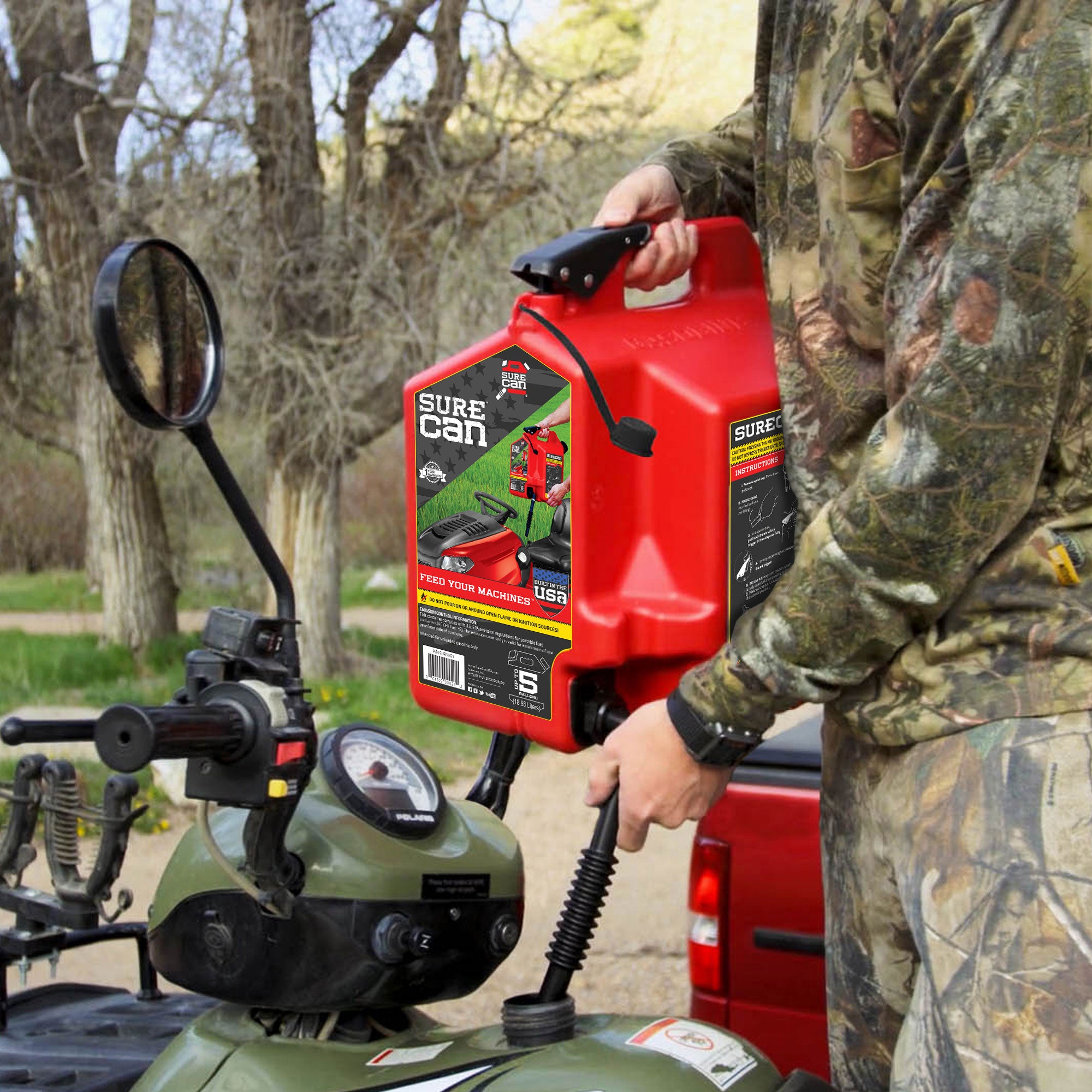 SureCan Rotating Nozzle 5 Gallon Flow Control Gas Container Can, Red (Open Box)