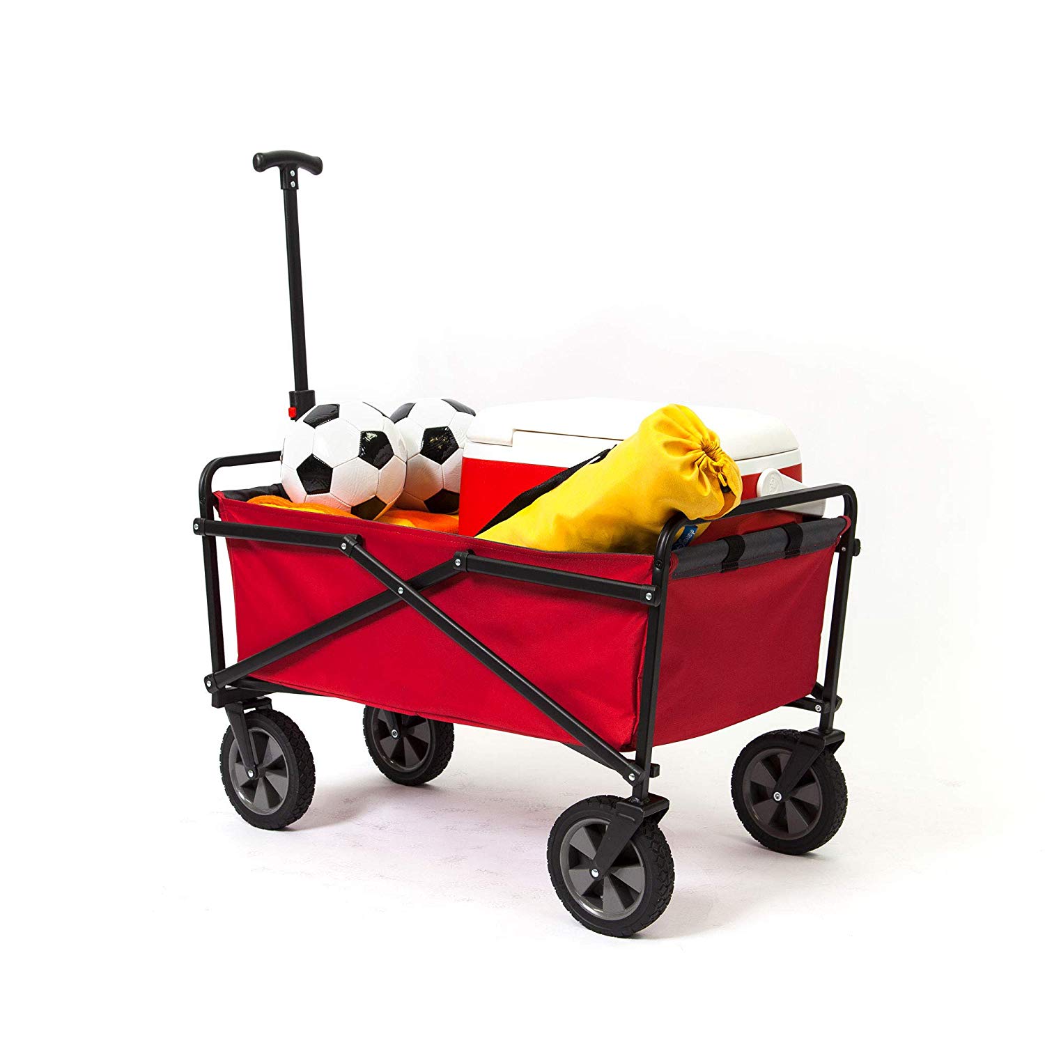 Seina 150 Pound Capacity Portable Folding Outdoor Garden Cart, Red (4 Pack)