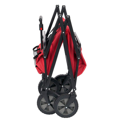 Seina Manual 150 Lbs. Heavy Duty Folding Utility Cart, Black/Grey & Red & Gray