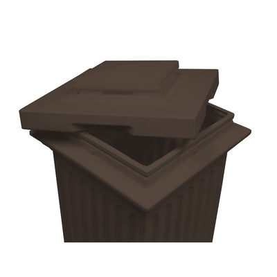 Good Ideas Savannah Stylish Outdoor Column 30 Gallons Storage and Waste Bin, Oak