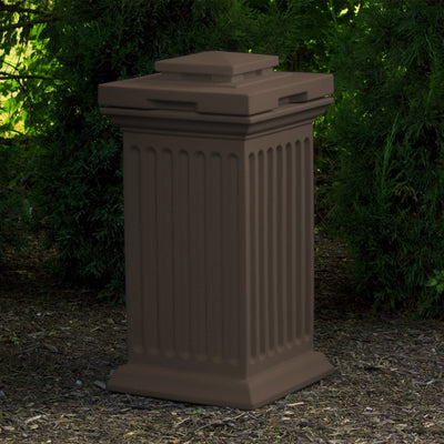 Good Ideas Savannah Stylish Outdoor Column 30 Gallons Storage and Waste Bin, Oak