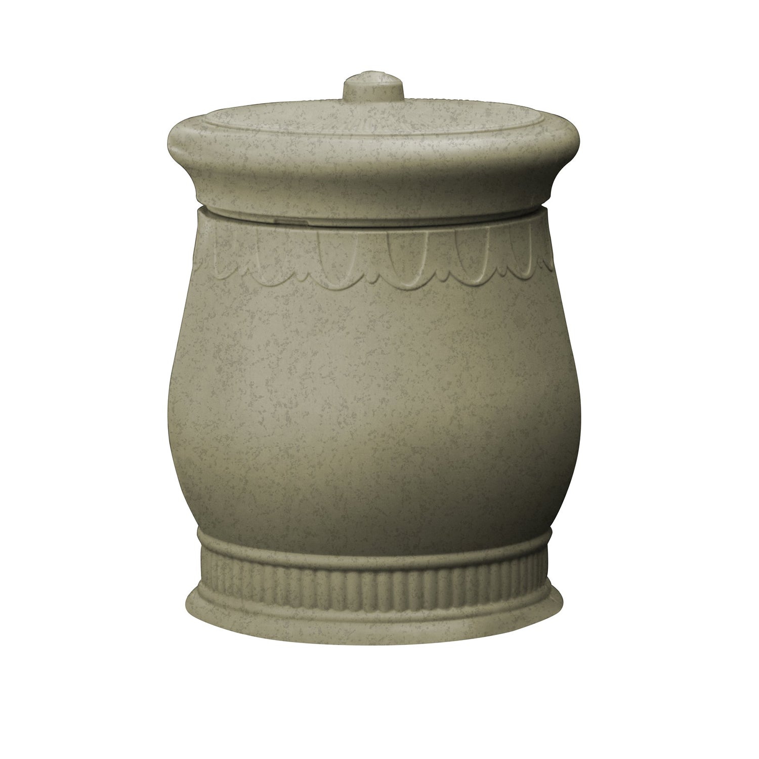 Good Ideas Savannah Outdoor Decorative 30 Gallon Storage Waste Basket Urn, Tan