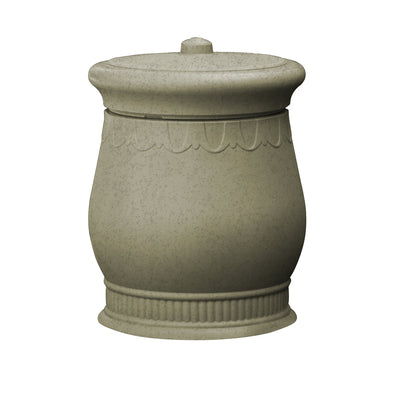 Good Ideas Savannah Outdoor Decorative 30 Gallon Storage Waste Basket Urn, Tan