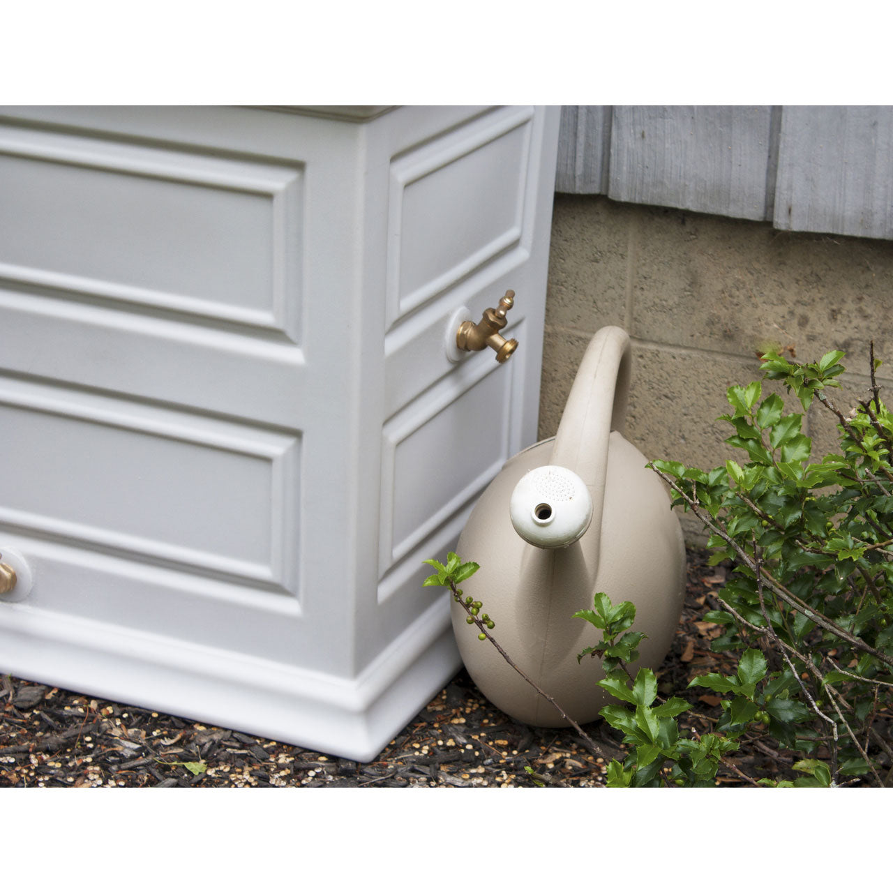 50 Gallon Colonial Rain Saver/ Barrel w/ Planter Top, Gray (Open Box) - VMInnovations