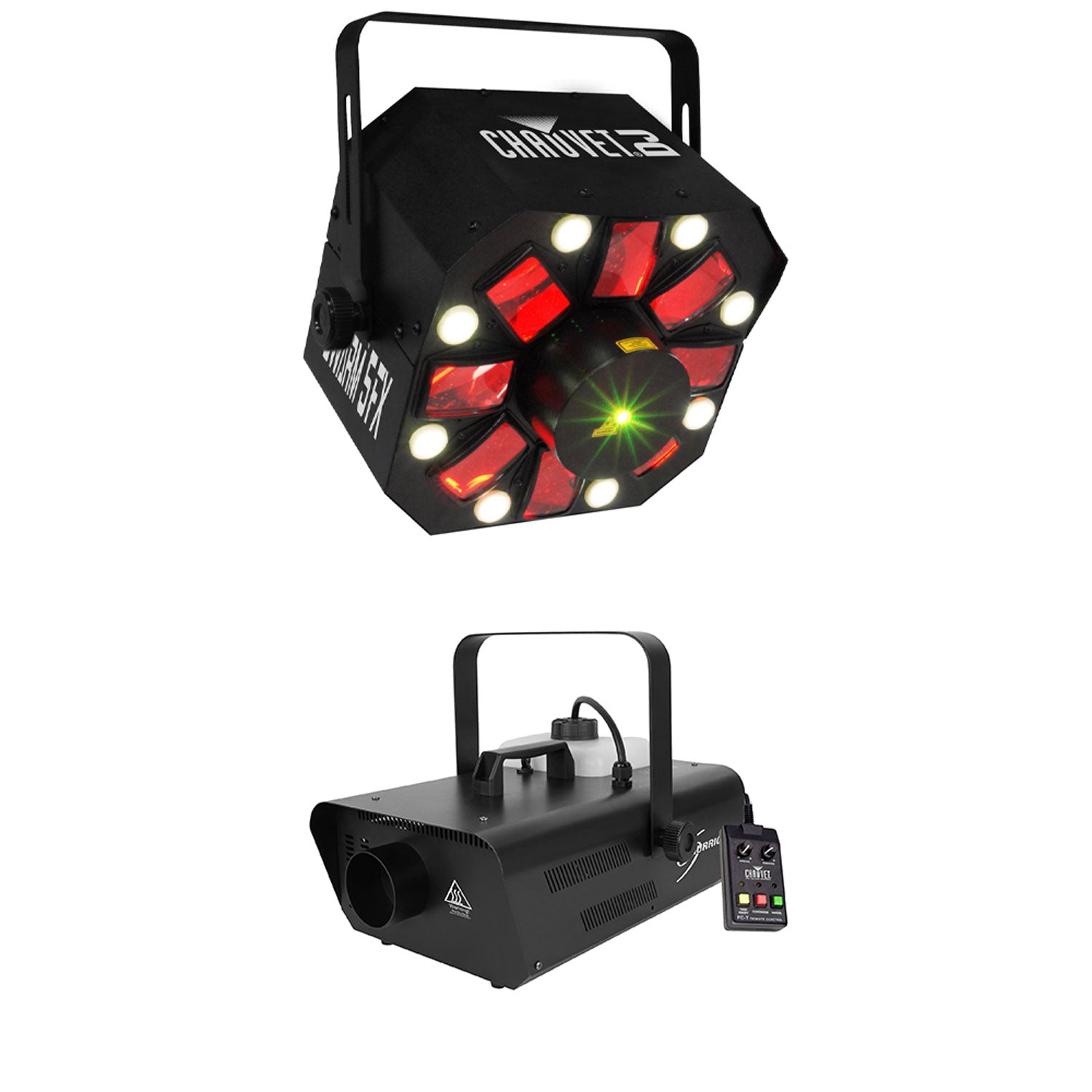 Chauvet DJ SWARM 5 FX RGBAW LED Active Derby, Strobe Light + Smoke Fog Machine