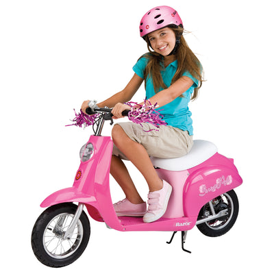 Razor Miniature Euro 24V 250W Electric Retro Scooter with Protective Gear, Pink - VMInnovations