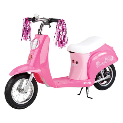 Razor Miniature Euro 24V 250W Electric Retro Scooter with Protective Gear, Pink - VMInnovations